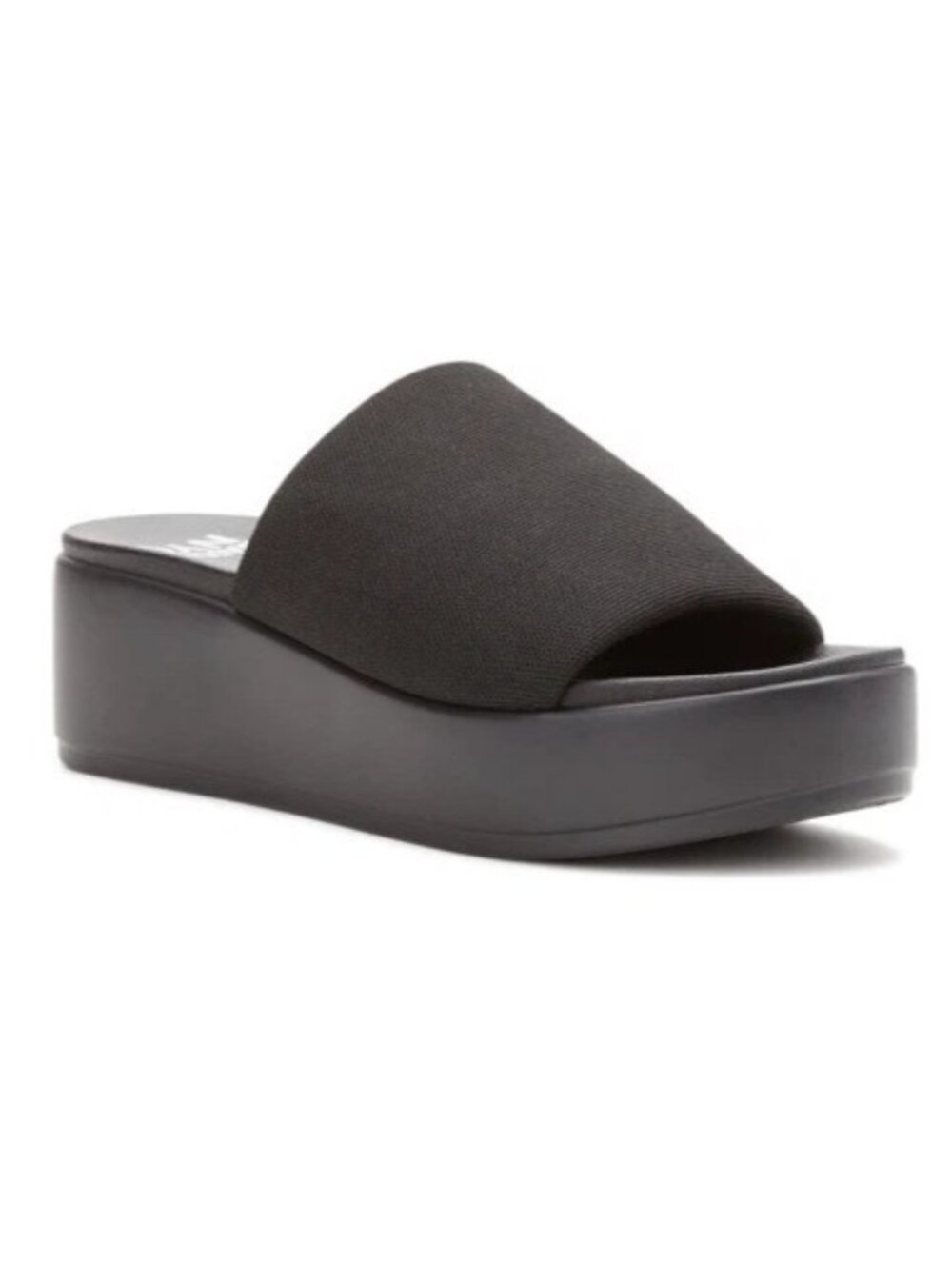 Madden NYC Size 10 Slide Sandals Platform Black Stretchy Open-Toe Casual